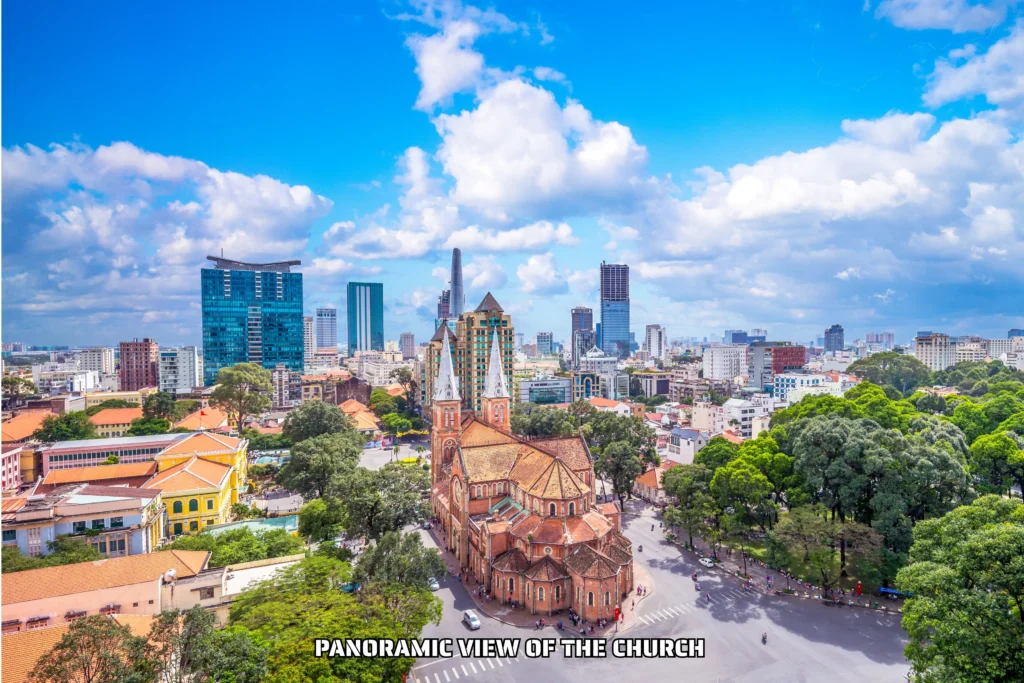 Panoramic view of Notre Dame Cathedral Saigon